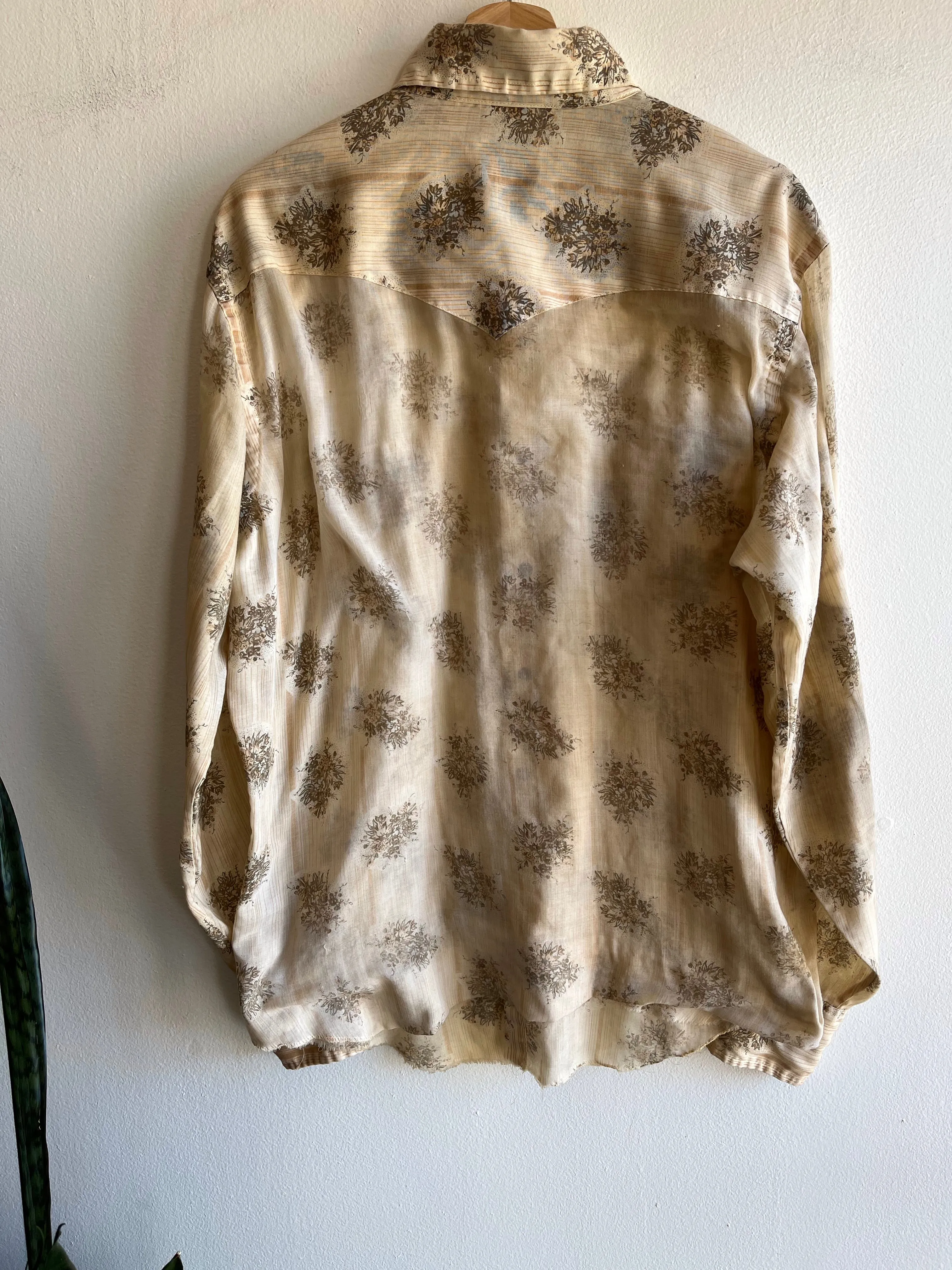 Vintage 1960s Wrangler Floral Western Pearl-Snap Shirt