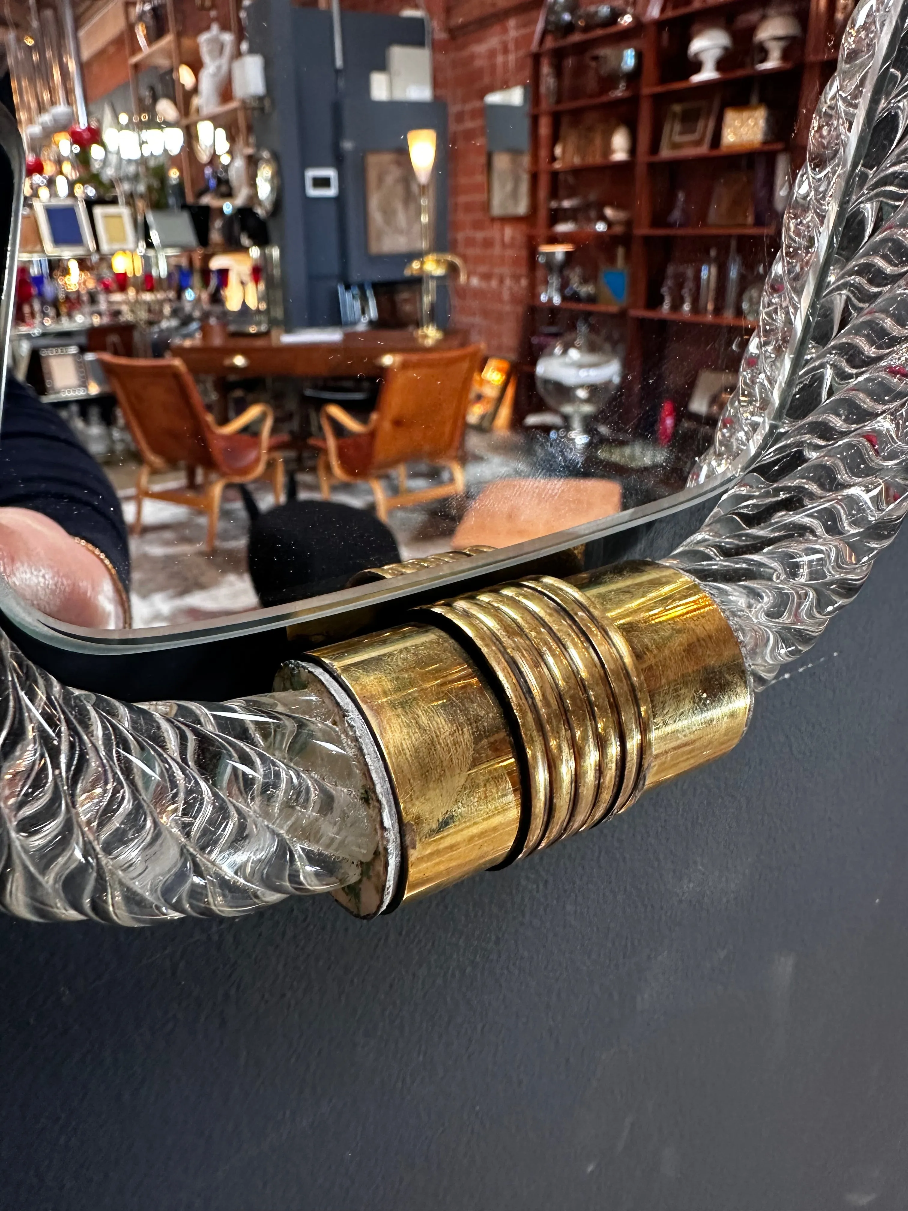 Vintage Italian Curvilinear Murano Wall Mirror 1940s