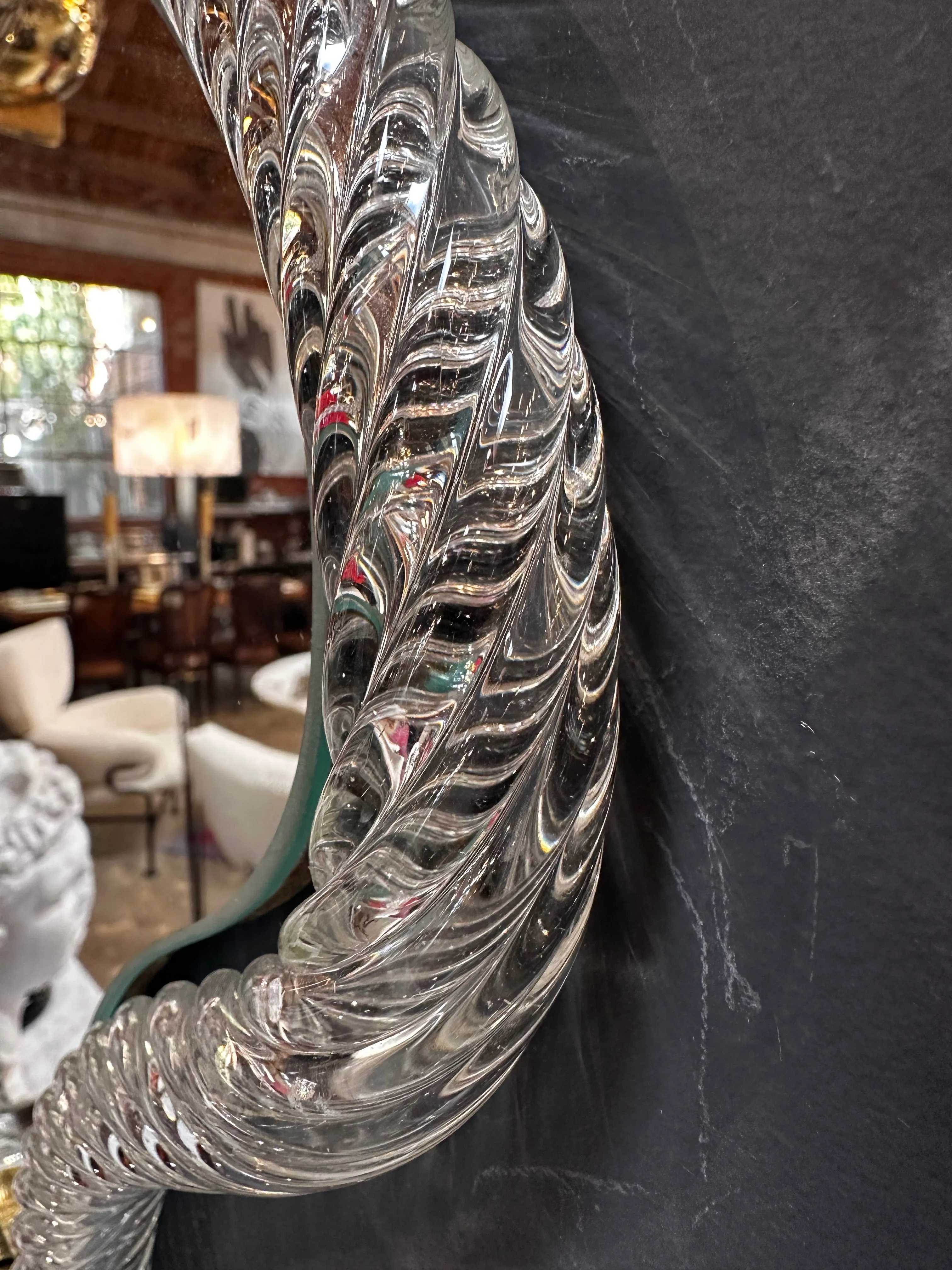 Vintage Italian Curvilinear Murano Wall Mirror 1940s