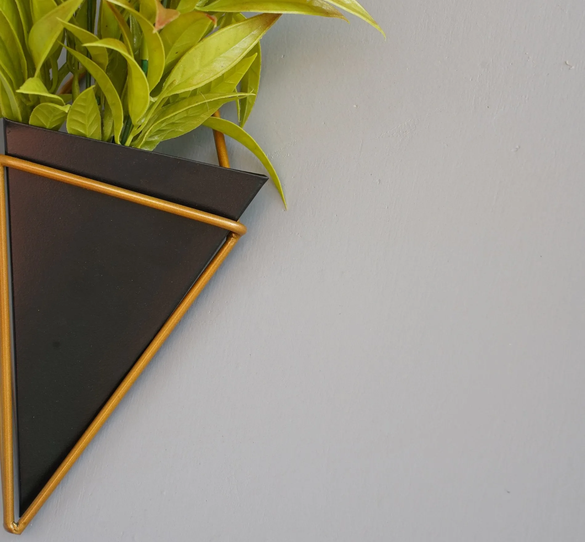 Wall Hanging Pots for Plants(White Pyramid, Black Pyramid - Pack 2)