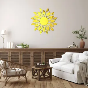 WallWear Mirror Sticker for Home | Mirror Finish Wall Stickers | Pack of (Sunflame Gold) -Self Adhesive Acrylic Sticker, Mirror Stickers for Home & Festivals Decoration