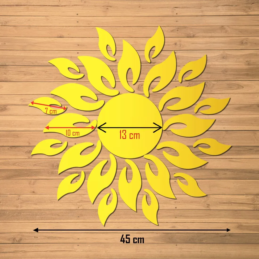 WallWear Mirror Sticker for Home | Mirror Finish Wall Stickers | Pack of (Sunflame Gold) -Self Adhesive Acrylic Sticker, Mirror Stickers for Home & Festivals Decoration