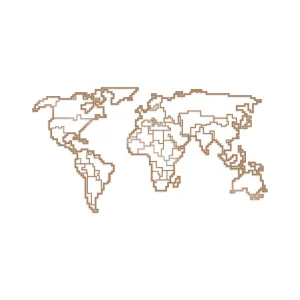 WORLD MAP METAL DECOR 6 - COPPER Wall Art