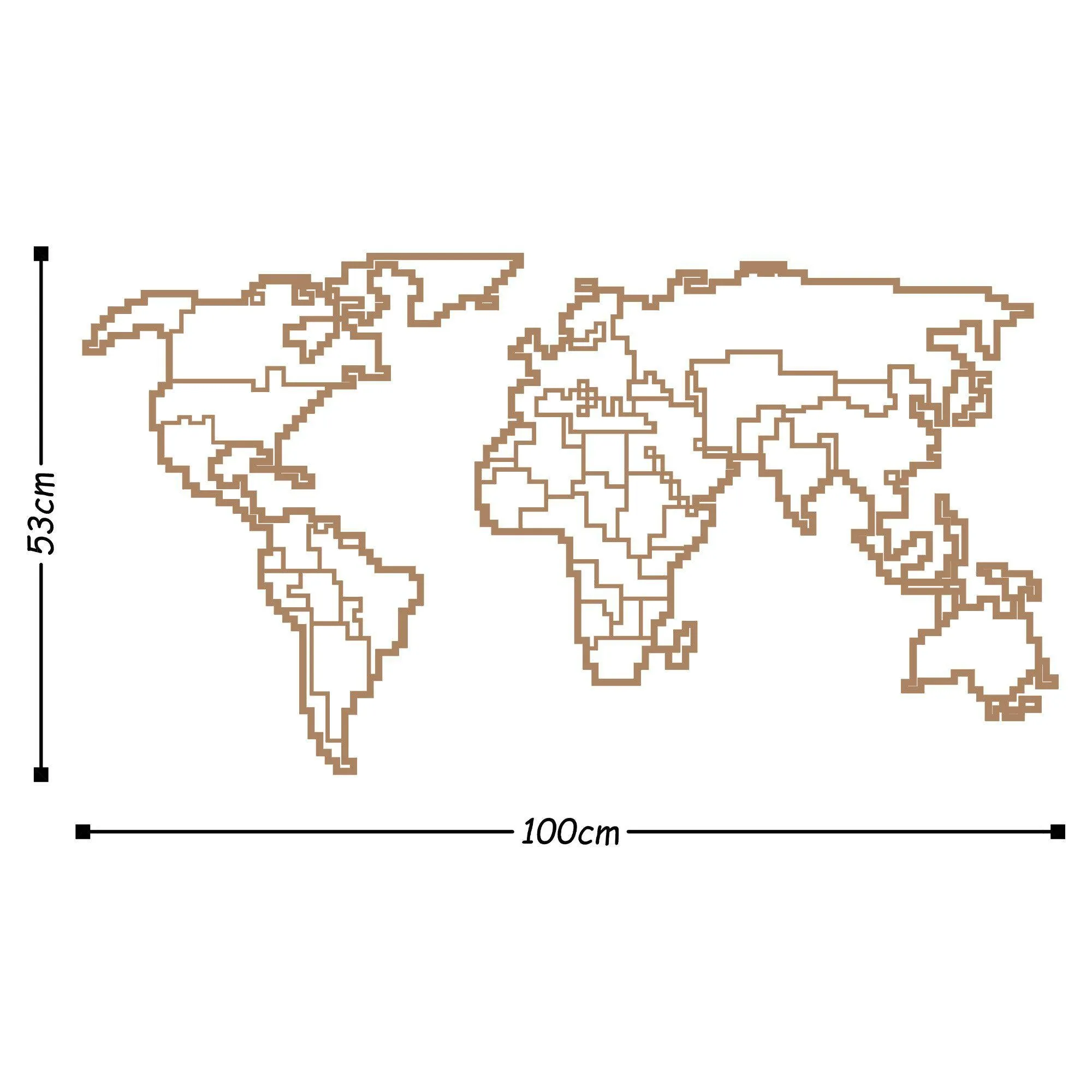 WORLD MAP METAL DECOR 6 - COPPER Wall Art